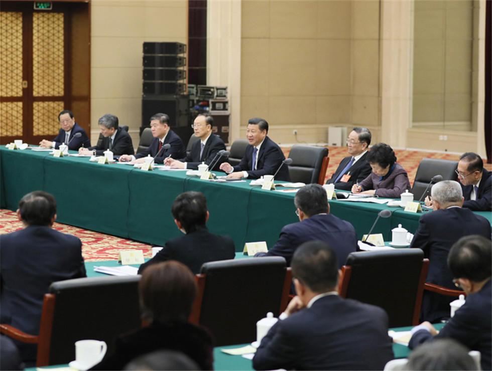 習(xí)近平看望參加政協(xié)會議的民進(jìn)農(nóng)工黨九三學(xué)社委員