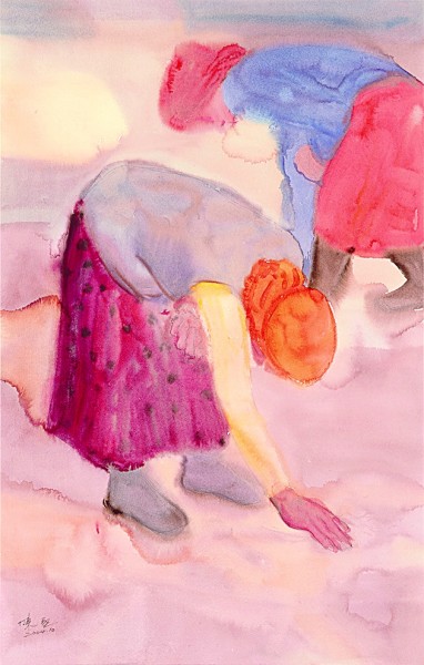 秋天的帕米爾(水彩畫)陳堅(jiān)