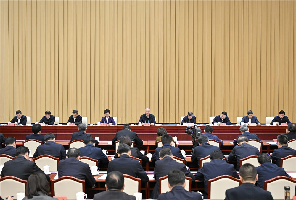 11月6日，學習貫徹習近平文化思想座談會在北京召開，中共中央政治局常委、中央書記處書記蔡奇出席并講話。新華社記者 岳月偉 攝