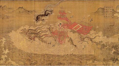 洛神賦圖（局部） 原作為東晉畫家顧愷之所繪，后有多個臨摹本，本圖應(yīng)為宋代畫家所繪。