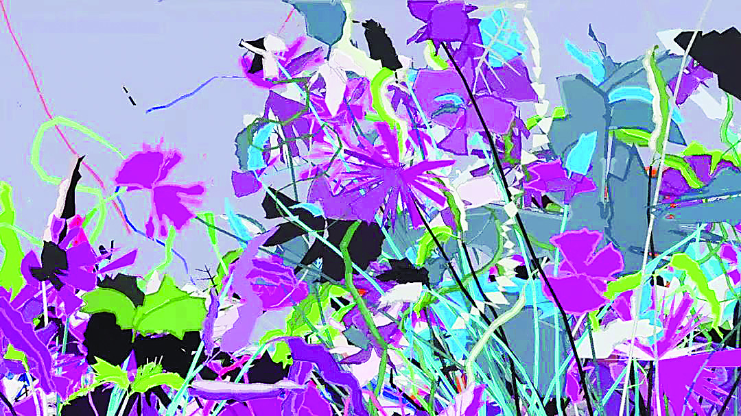 哈羅德·科恩的“AARON”繪制的《亞倫-希洪》（AARON-Gijon)，2007年，惠特尼美國藝術(shù)博物館