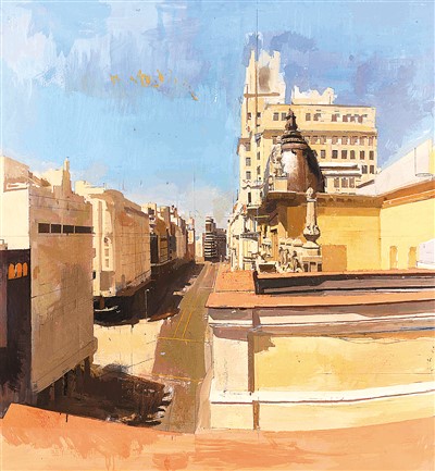 8月1日下午1點(diǎn)的格蘭維亞大道(布面油畫) 安東尼奧·洛佩斯·加西亞(西班牙)