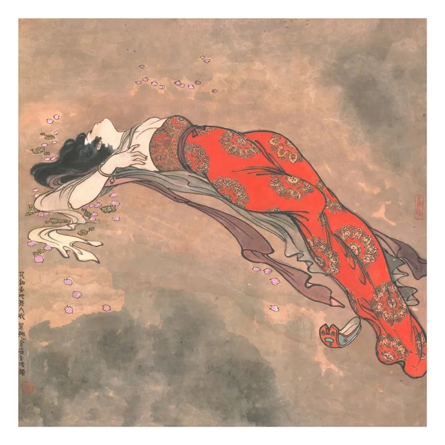 戴敦邦作品 《長恨歌》花鈿委地無人收，翠翹金雀玉搔頭。受訪者提供