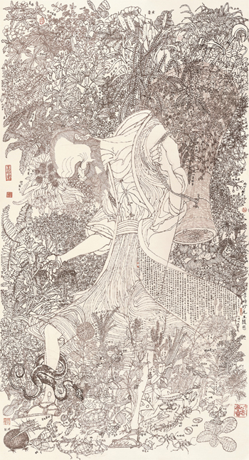 李時珍先生隨想(中國畫) 黃永玉