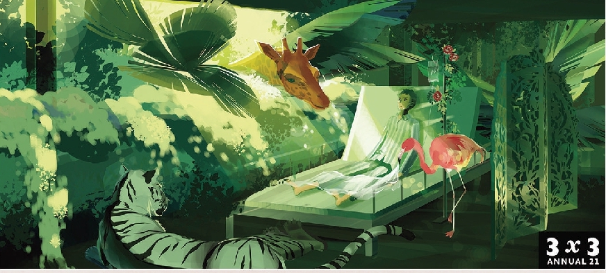 薛濛遠參展作品《旅程》系列數(shù)碼插畫。