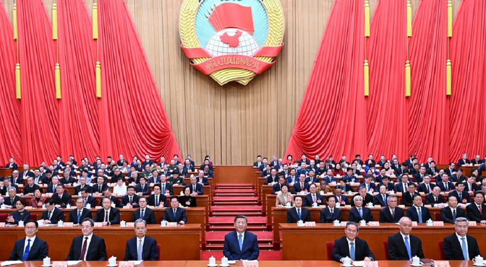 3月4日下午，中國人民政治協(xié)商會議第十四屆全國委員會第三次會議在北京人民大會堂開幕