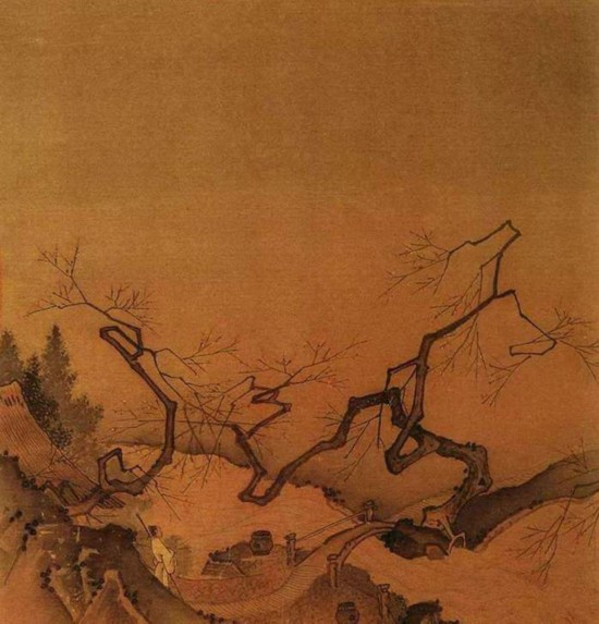 南宋 &nbsp;李唐《策杖探梅圖》