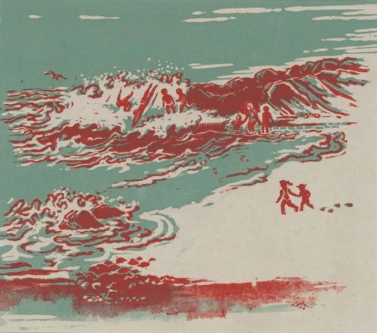 呂蒙《跳水》28.5x31cm&nbsp;版畫 1962年 中華藝術(shù)宮（上海美術(shù)館）藏